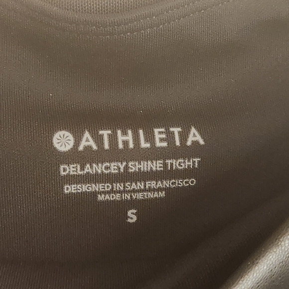 ATHLETA Delancey ShineTight Leggings Faux Leather Front, Zip Pockets Sz Small - Picture 5 of 11
